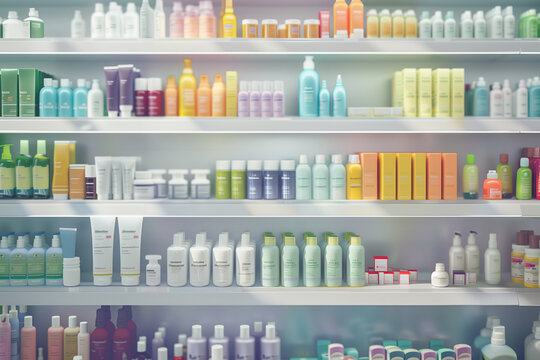 cosmetics on store shelves