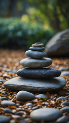 a serene image of stone scales resting peacefully, symbolizing balance and tranquility.