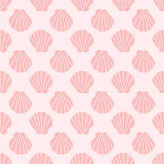Vector pattern featuring whimsical cartoon seashells. Includes colorful doodle-style elements of tropical mollusk formations and marine life, perfect for underwater-themed designs.