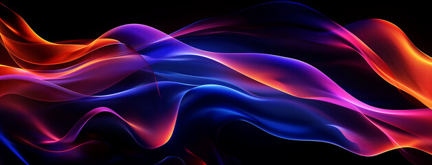 colorful ribbons against a black background