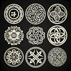 Celtic patterns set vector image