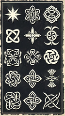 Celtic patterns set vector image