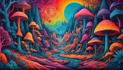 A Psychedelic Interpretation Of Nature With Exagge
