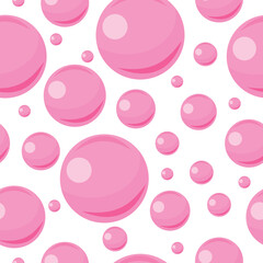 seamless pattern of multi-colored balls of pink color and various sizes, for textile, packaging or banners and posters