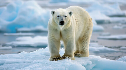 A polar bear standing on an Arctic ice floe