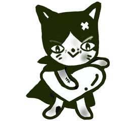 Cat black and white Love
