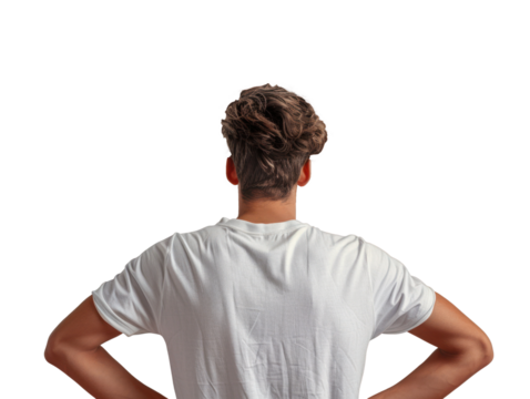 Thinking man from the back - Powered by Adobe