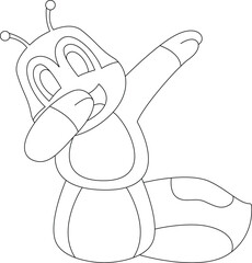 Caterpillar Hip Hop Dance Animal Vector Graphic Art Illustration