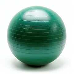 Green pilates ball isolated on white background,  Clipping path included