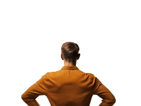 Thinking man from the back