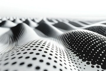  rendering of a black and white abstract background with halftone dots