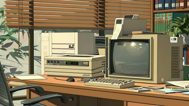 A computer desk with a computer, keyboard, and mouse. A television is also on the desk