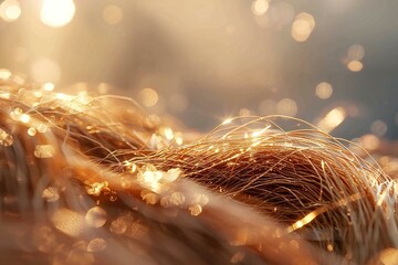 Golden abstract background with bokeh defocused lights and sparkles