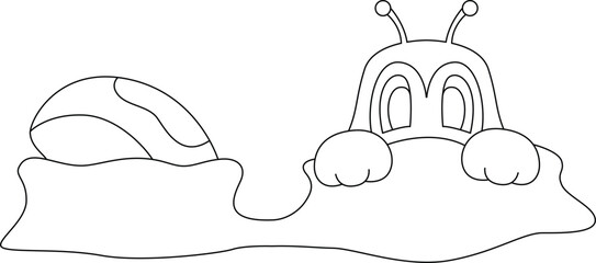 Caterpillar Earth Hole Animal Vector Graphic Art Illustration