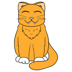 cute cat illustration hand drawn isolated vector	
