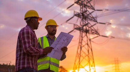 Engineers Planning at Powerline Site
