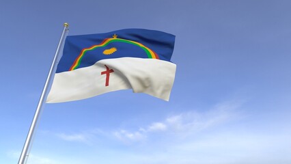 A bandeira do estado de Pernambuco, região Nordeste, Brasil - Ilustração 3D