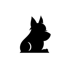 simple clean minimal creative bold sitting westie dog logo, vector illustration flat 2