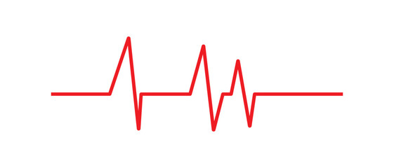 Heart beat red line icon. EKG heart beat line, vector. Cardiogram line icon, sign. Heartbeat pulse vector. Vector illustration.
