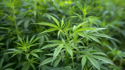 Cannabis Hemp Plants Cultivated for Marijuana Crop Farming. Concept Cannabis, Hemp Plants, Cultivation, Marijuana, Farming