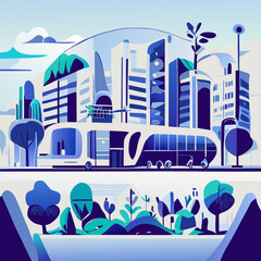 in outside city, vector illustration flat 2