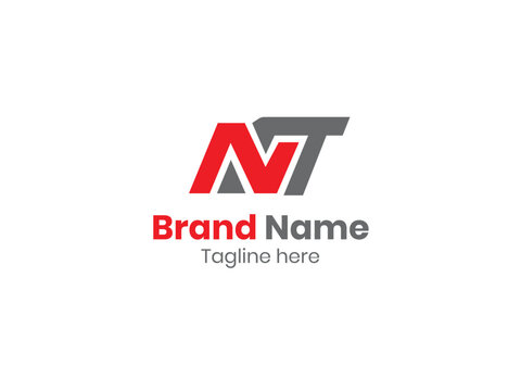 Vector NT or TN logo template. Initial letter NT monogram logo. 