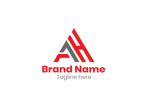 ARH logo. ARH design. Red and Gray ARH letter. Initial letter ARH monogram logo. 