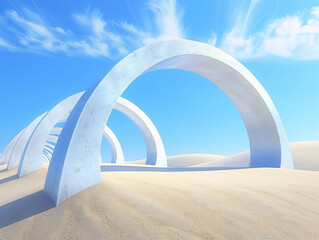 Obraz na płótnie Canvas a white arch in the sand