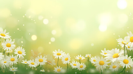 Beautiful spring background with daisies