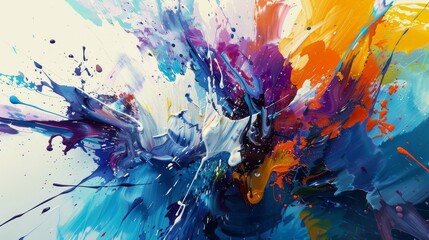 A vibrant and abstract painting depicting a colorful