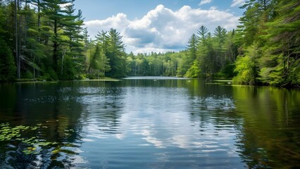 Fototapeta premium Picturesque nature landscapes perfect for relaxation, stress relief, tourism, or wallpaper. Concept Nature Landscapes, Relaxation, Stress Relief, Tourism, Wallpaper