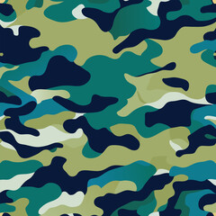 camouflage seamless pattern, vector illustration flat 2