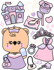 girl with a doll princess bear