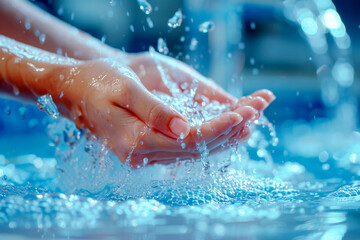 Fototapeta premium Cleansing Ritual: A Portrait of Purification, World Environment Day