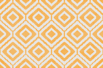 Traditional Ethnic ikat motif fabric pattern background is geometric. African Ikat embroidery Ethnic oriental pattern gold background wallpaper. Abstract, vector,illustration.Texture,frame,decoration.