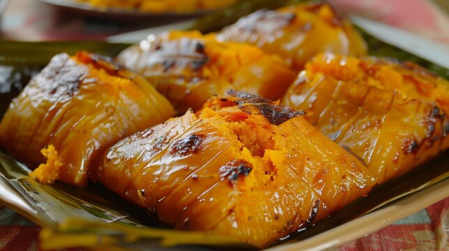 Dishes of Barbadian cuisine Concis. Restaurant serving.