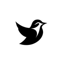 simple clean creative b bird logo mascot, vector illustration flat 2