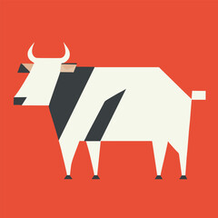 shape of a cow filled all one color, vector illustration flat 2