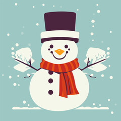snowman, vector illustration flat 2