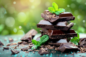 Heavenly Chocolate Delight With Fresh Mint