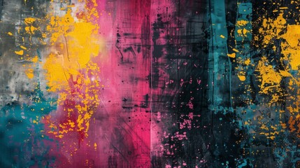 Obraz premium A vibrant and abstract painting depicting a colorful