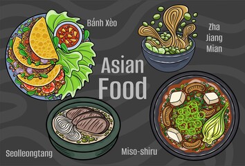 Popular Asian Food Illustrations: Hand-drawn & Vector.
