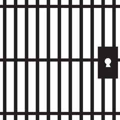 Prison bars isolated on transparent. Vector illustration. Way out to freedom concept