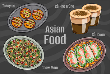 Asian Food Illustrations: Hand-drawn & Vector.