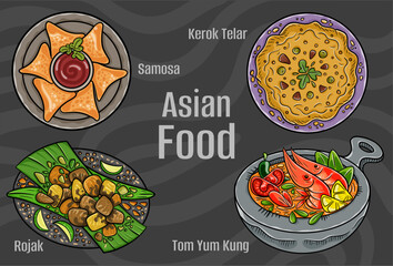 Popular Asian Food Illustrations: Hand-drawn & Vector.