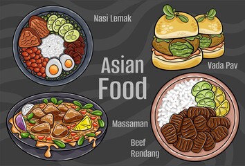 Asian Food Clipart: Hand-drawn & Vector.