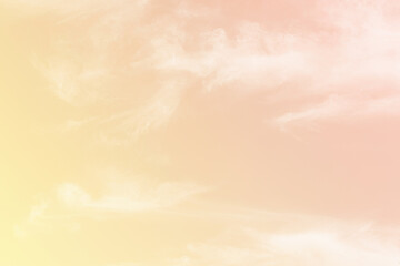 Orange yellow golden pastel sky with white cloud. Wedding, Love, Valentine, Romance background....