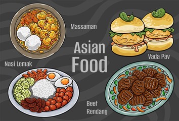 Asian Food Clipart: Hand-drawn & Vector.