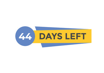 44 days to go countdown template. 44 day Countdown left days banner design. 44  Days left countdown timer
