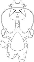 Giraffe Rope skipping Jump rope Animal Vector Graphic Art Illustration